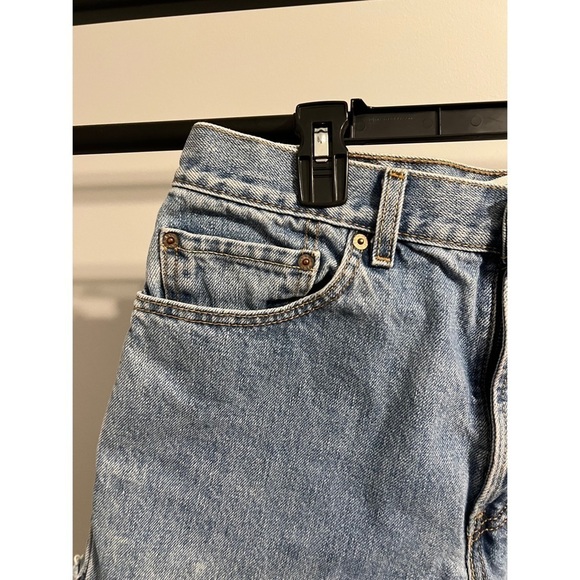 Levi Regular Fit 505 Sunflower Painted Cutoff Denim Jean Shorts W 33 L 30 - Picture 3 of 7